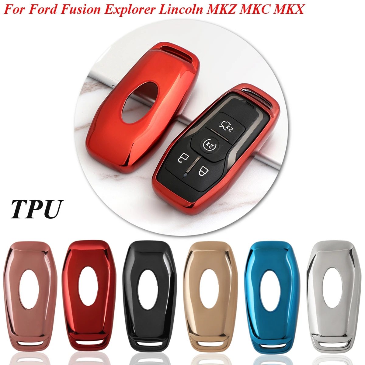 

TPU Key Case Cover Shell for 2015 2016 for FORD for FUSION MONDEO MUSTANG F-150 for LINCOLN for EDGE EXPLORER MK 4/5 buttons