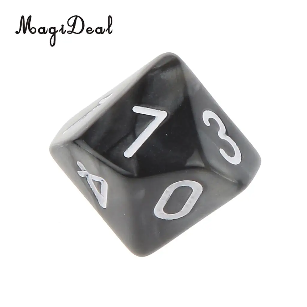 MagiDeal 10Pcs Acrylic Ten Sided Dices D10 for Friends Family Party Club Pub Bar Playing D&D RPG Games Funny Toys 22x22x22mm