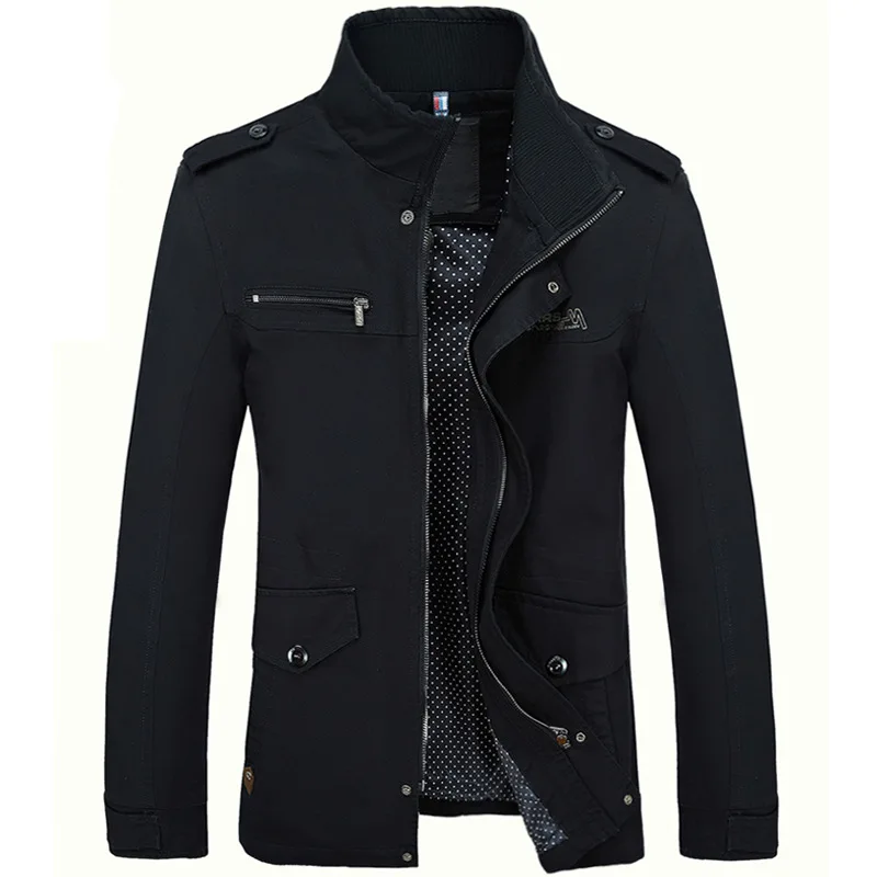 

NEW 2019 Men Casual Autumn Stand Jacket Cotton Outwear coat