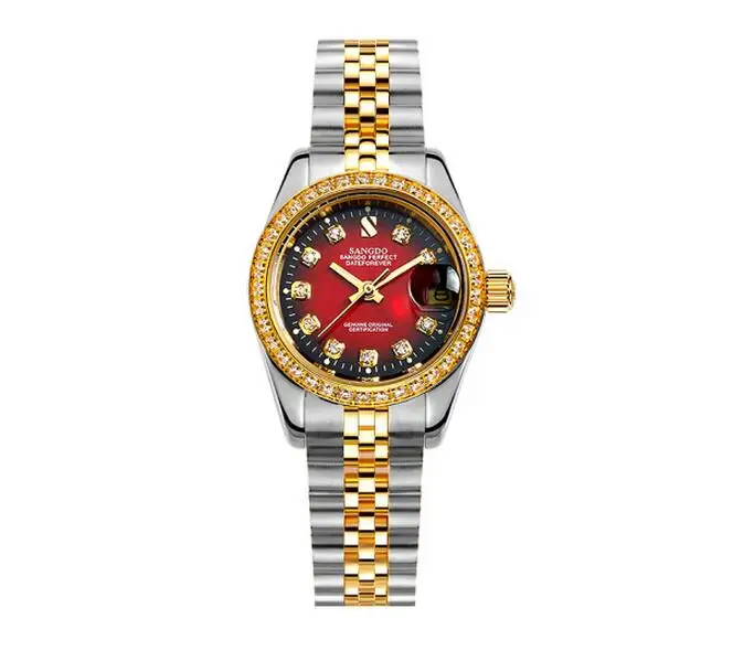 

SANGDO Datejust 18k Yellow Gold Automatic Watches Women Diamond Luminous Waterproof Calendar Clock