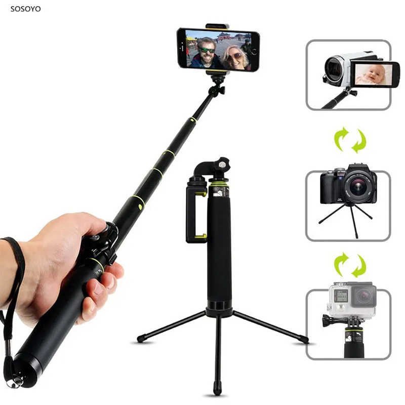 

Extendable Bluetooth Selfie Stick Portable Monopod with Mini Tripod Bracket For IOS iPhone X Plus Gopro Hero 7 6 Action Camera