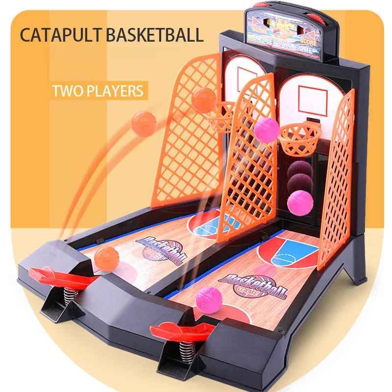 

Desktop Basketball Mini Finger Shoot Basket Child Table Games Double Play Interaction Toy Model Fun Gift Birthday Gift H