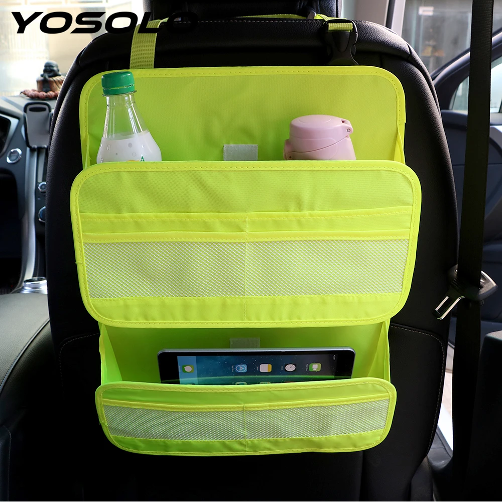 

YOSOLO Car Back Seat Organizer Storage Bag Car-styling Trunk Stowing Tidying Auto Universal Backseat Holder Pockets For Kids