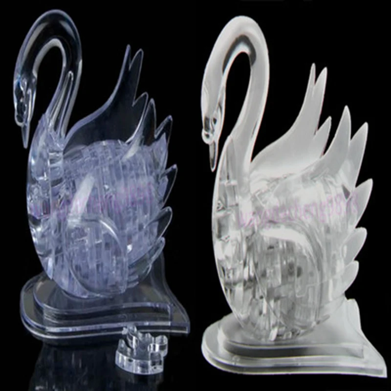 

3D Crystal Puzzle Jigsaw Model DIY Swan IQ Toy Gift Souptoy Furnish Gadget