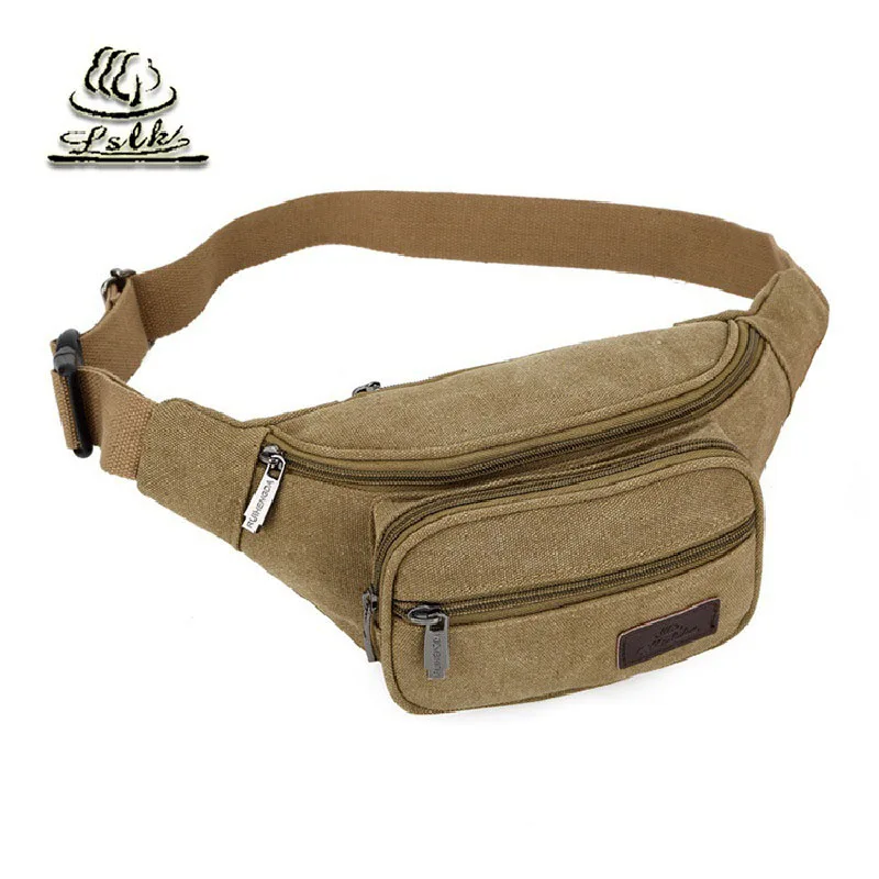 

Canvas Waist Bag Fanny Pack Multifuncyion Money Bag Phone Pouch Fashion Small Bags For Men Women