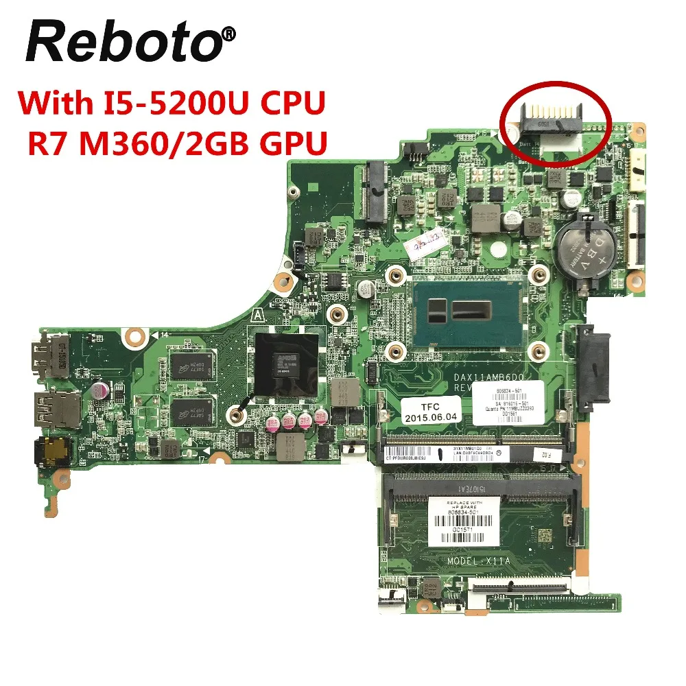 For HP 14-AB Laptop Motherboard With SR23Y I5-5200U R7 M360/2GB GPU 806834-501 DAX11AMB6D0 100% Tested Fast Ship | Компьютеры и офис