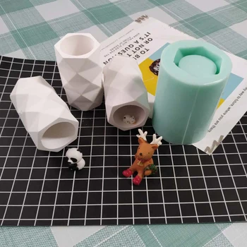 

Geometric Mini Pot Concrete Silicone Mold Pen Container Candle Holder Plaster Gypsum Mould Cement Clay Crafts Molds