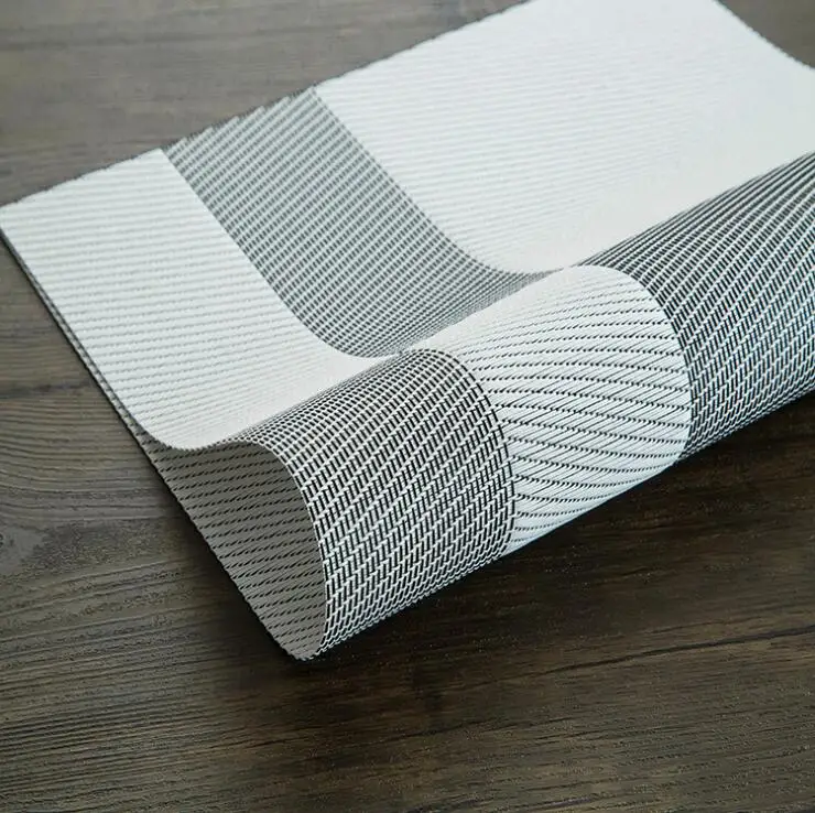  Fyjafon 4/6pieces Kitchen Table Mats Set Heat Protection PVC Table Mat Placemats Environmental Tabl
