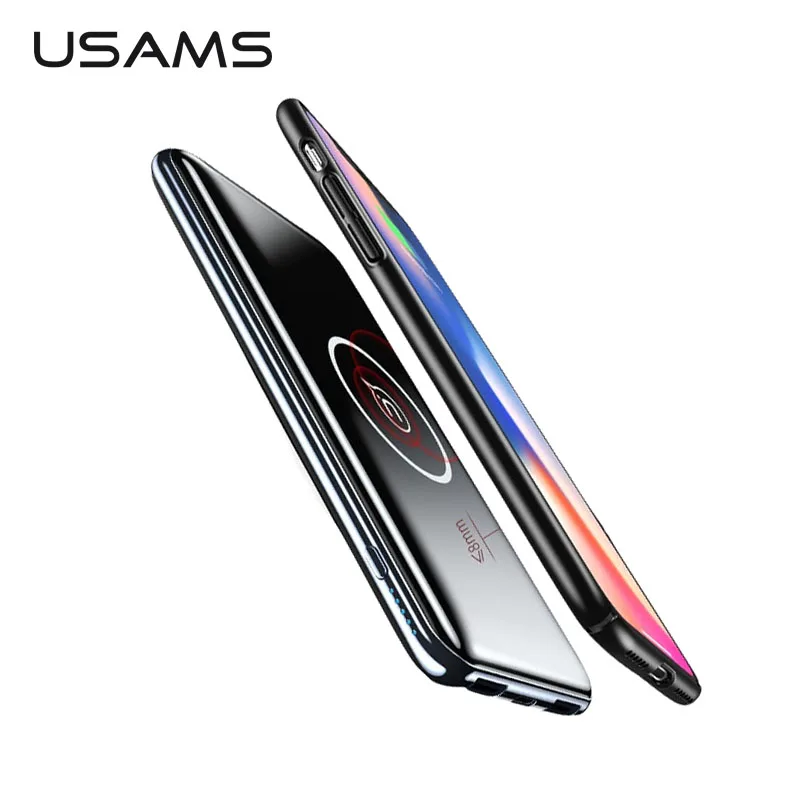 USAMS Dual USB Ports 10000mah Power Bank,QI Wireless Charger Pad Power Bank Built-in Wireless Charging Universal PowerBank USAMS Dual USB Ports 10000mah Power Bank,QI Wireless Charger Pad Power Bank Built-in Wireless Charging Universal PowerBank