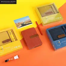 Тетрадь роскошный подарочный набор постановил внутренняя 120 Простыни Детские планировщик Sketchbook дневник блокнот с ручкой Kawaii журнал канцелярские Инструменты