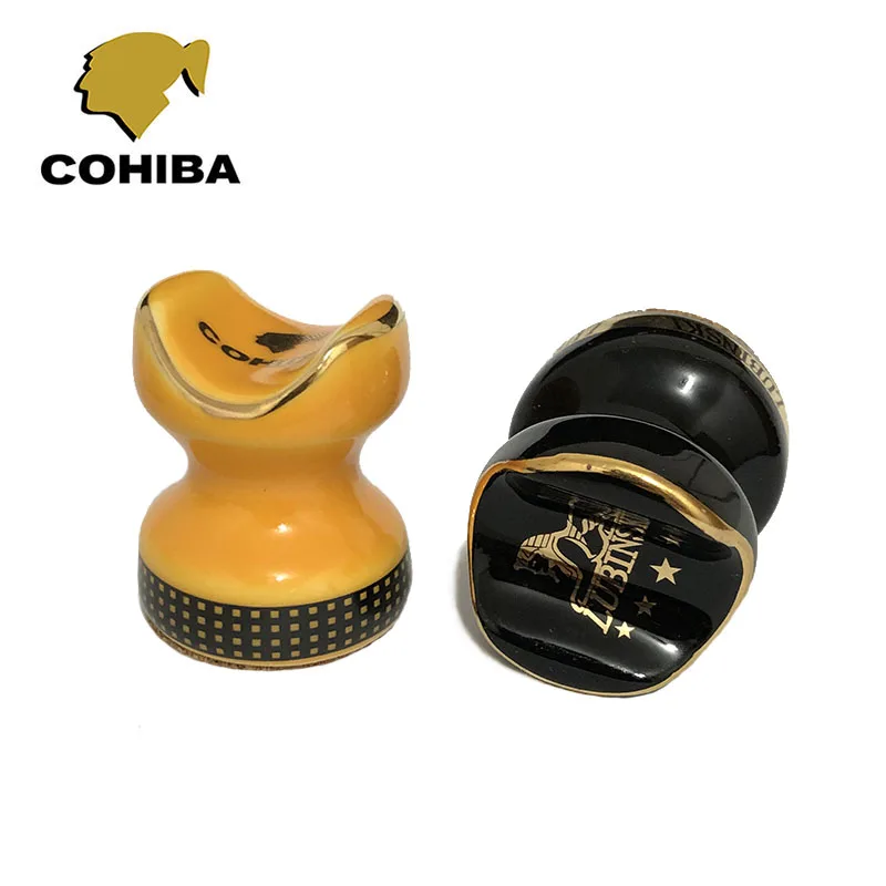 

2 Pack Ceramic Ashtray Holder Ceramic High End Cigar Support For Male Best Gifts Cigarette Rest Table Accessories Supplies