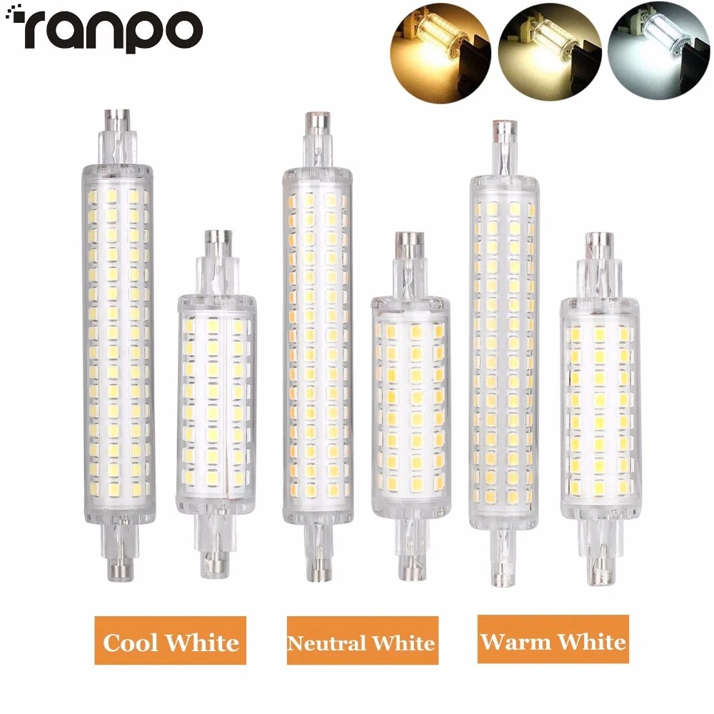 R7S 78mm 118mm LED Flood Light Bulb 2835 SMD 12W 16W Replacement Halogen Lamps J78 J118 LED Corn Lamparda r7s 110V 220V,White,78mm 12W 110V 