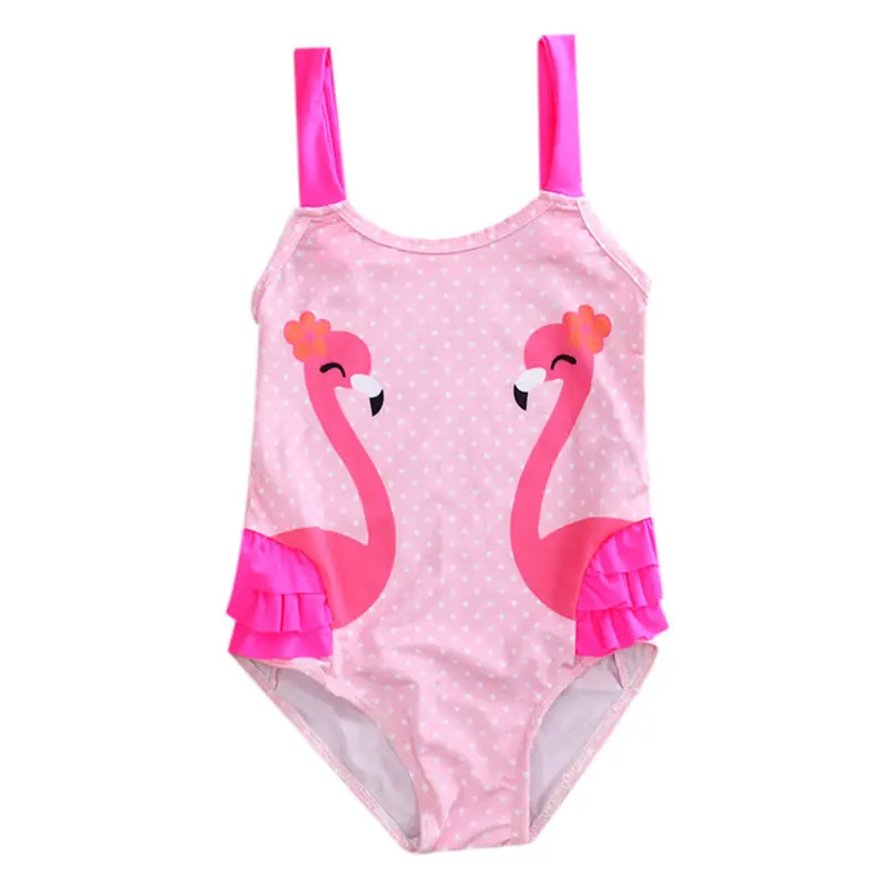 Toddler Kids Bikini Bathing Suit Baby Girl Swan Ruffle Bikini Suit