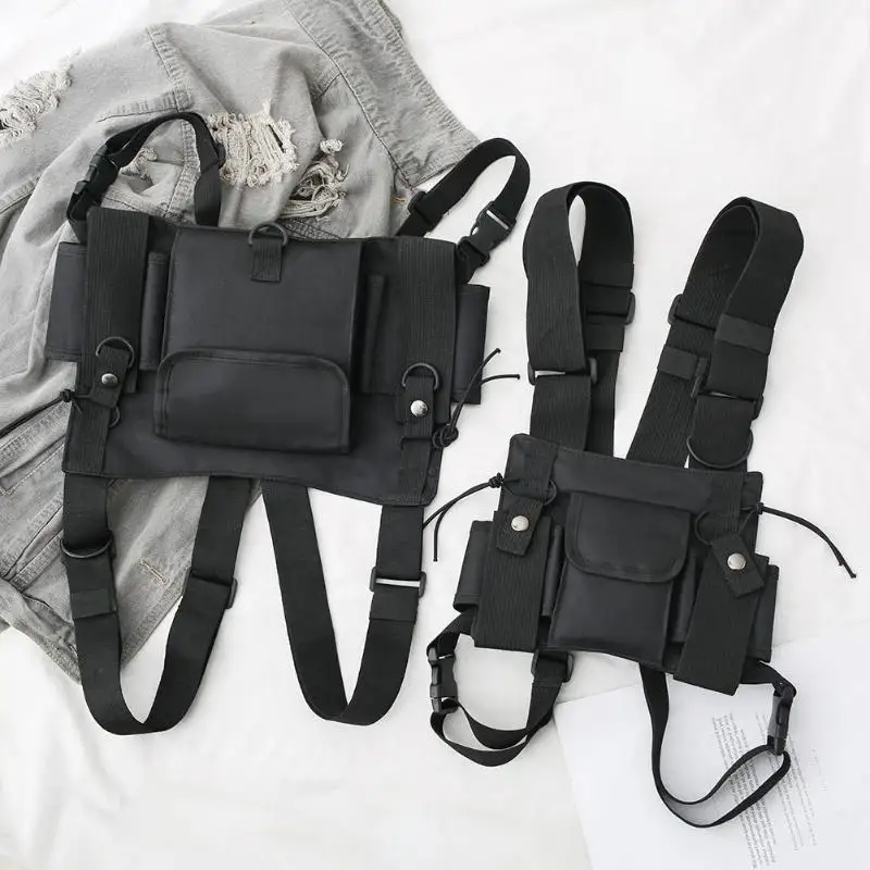 Fashion Nylon Chest Rig Bag Solid Waist Functional Unisex Waistcoat Cross Tactical Harness Shoulder Bags | Спорт и развлечения