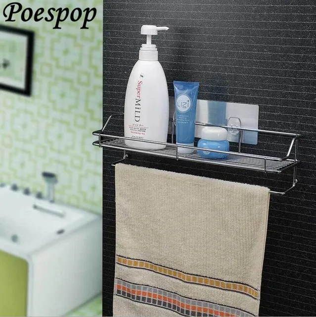 Posepop Bathroom Storage Shelves Stainless Steel Suction Kitchen Posepop Bathroom Storage Shelves Stainless Steel Suction Kitchen Corner Rack Organizer Shower Shelf With Towel
