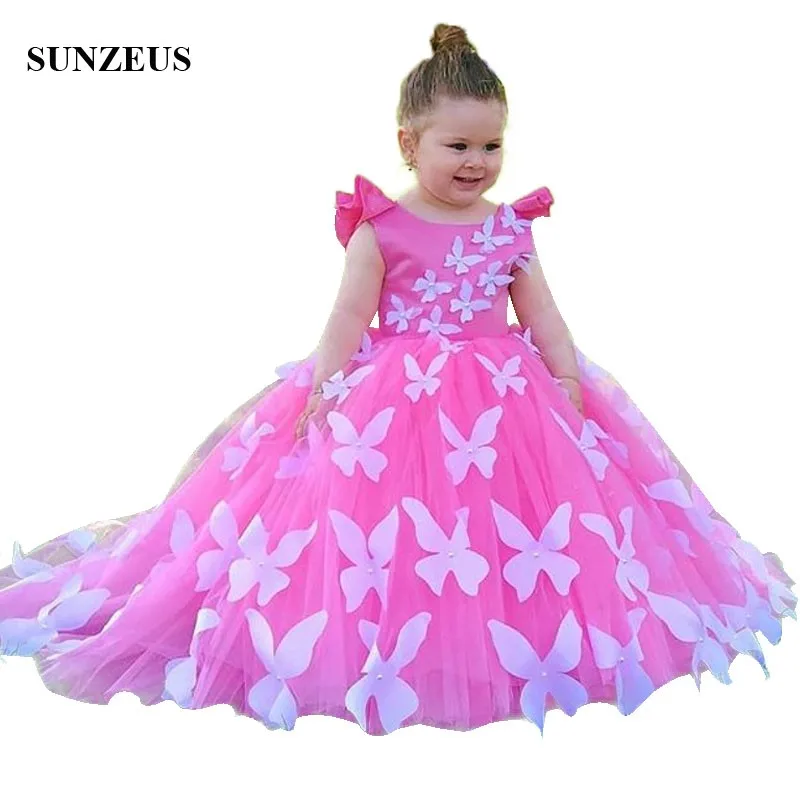 Purple Butterfly Flower Girl Dresses