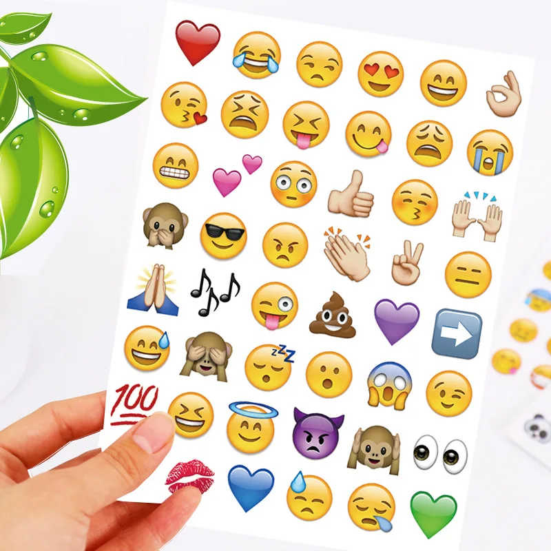 

4 pc cut sticker 192 classic Emoji Smile face stickers for notebook albums , message Twitter Large Viny Instagram Classical toys