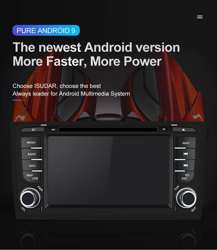 Isudar rom 64 Гб 2 Din Авто Радио Android 9 для Audi/A6/S6/RS6 автомобильный мультимедийный плеер gps DVD Восьмиядерный ram 4 Гб USB камера-видеорегистратор DSP