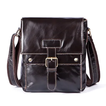 

040418 new hot high quality man leather shoulder bag male small messenger bag