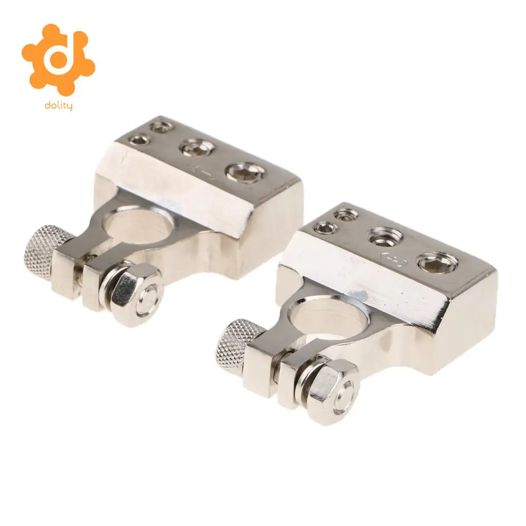 Pair Auto Positive Negative Battery Terminals Clamps Connectors Dustproof