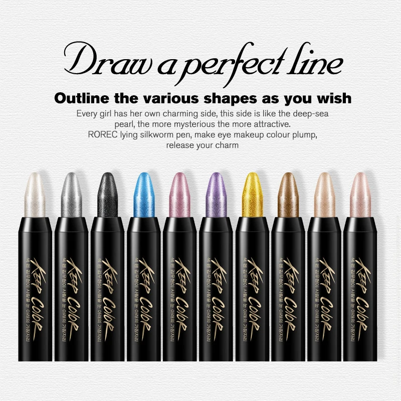 ROREC тени для век Карандаш большой Smokey Eyes Shimmer Eye Shadow Stick Jumbo Liner блеск макияж