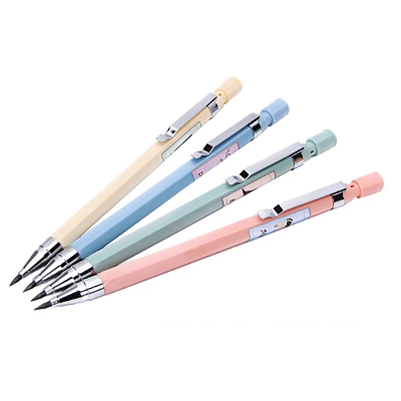 

4Pcs Mechanical Pencil 2.0mm Own a Sharpener 2B pencil refills Automatic pencil Drawing Sketch Office Supplies Stationery Gift