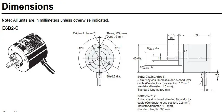 Omron 38 мм оптический поворотный кодер E6B2-CWZ1X линейный драйвер Выход 100 200 500 600 1000 1024 2000 PPR импульса позиции кодировщика