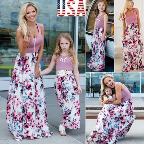 Модные женские платья Emmababy для мамы и дочки летние девочек комплекты