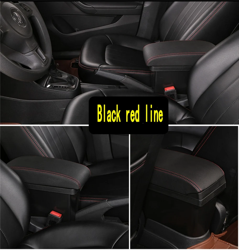 For Dacia Renault Logan armrest box 2013- Dual Armrest Cup Holder Box Leather Arm Rest Console