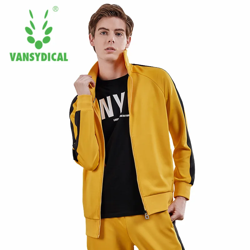 Vansydical спортивные куртки для бега мужская спортивная одежда на молнии с