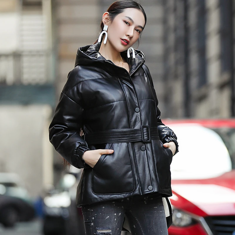 Slim Manteau Manteaux Z1038 Véritable Duvet Hiver Vintage Veste Mouton Européenne Vêtements Canard En Court Peau rouge Automne Nouveau Noir Cuir Femmes De 6fOqqwnU