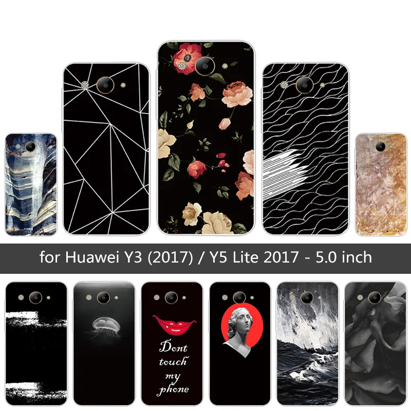 5 0 &quotдля Huawei Y3 2017 задняя матовая необычная крышка прозрачный TPU для Y5 Lite MT6737M CRO-L02