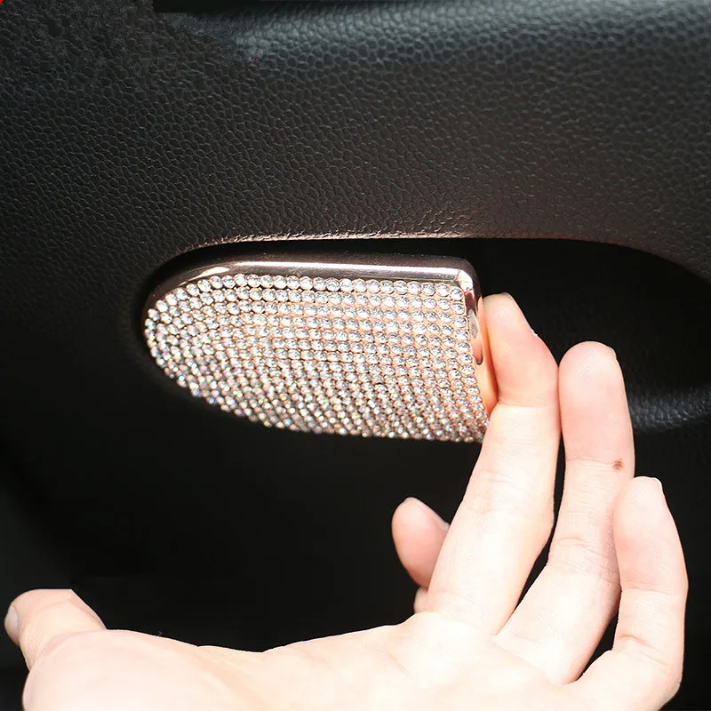 

Car Passenger Seat Glove Box Handle Button Crystals Sticker Storage Box Clasp Hand Decal for Mini Cooper F54 F60 F55 F56 R55 R56
