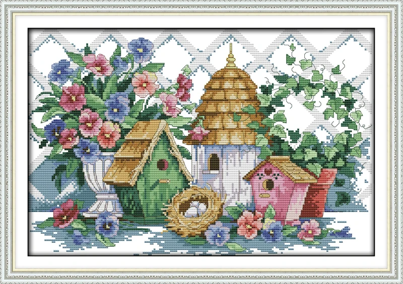 

Summer home counted printed on fabric DMC 14CT 11CT Cross Stitch kitsembroidery needlework Sets Home Decor