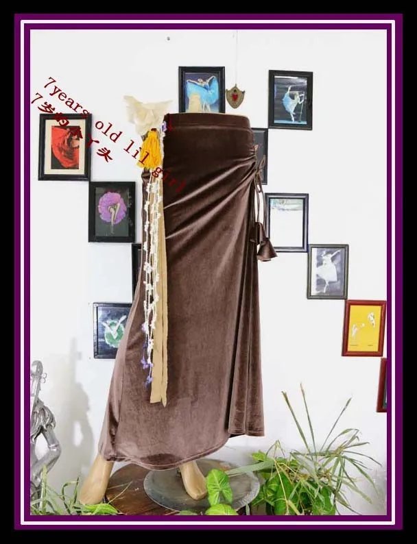 

Bellydance Costume Tribal Fusion Velvet Skirt with Open Slit SRA24