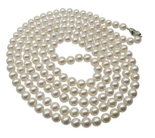 

Free Shipping >>>> charming 8-9mm south seas white pearl necklace 28inch silver clasp
