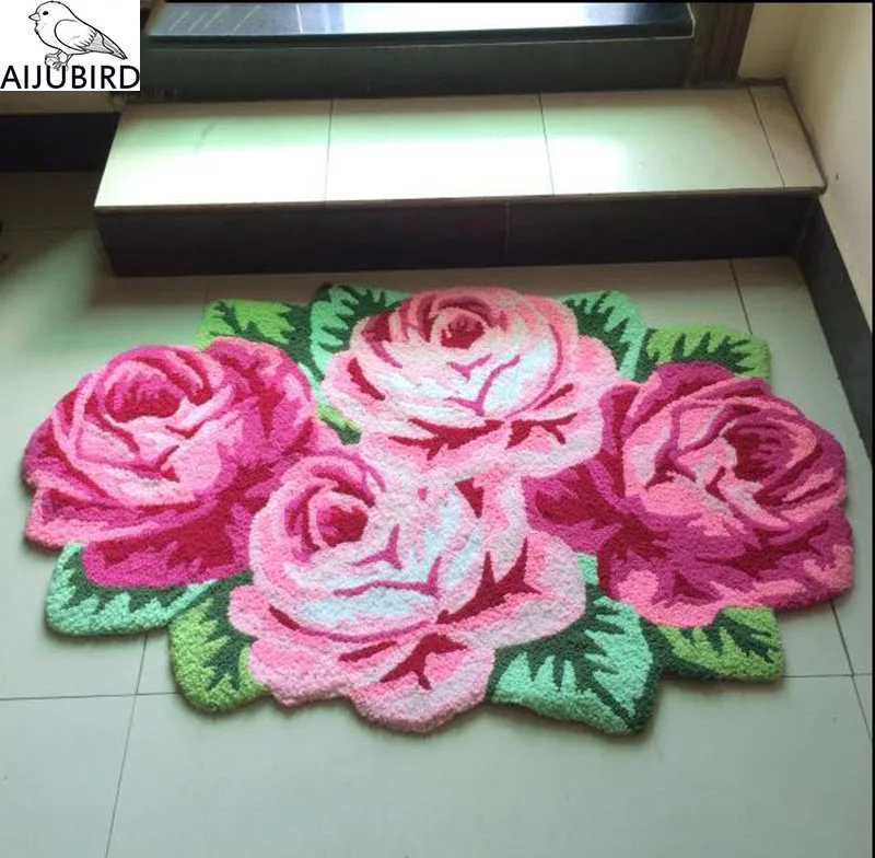 Ковер подушка ручной пистолеты n rose aftificial розы цветы Гостиная имеет прикроватный напольный коврик ванной вышитые коврики