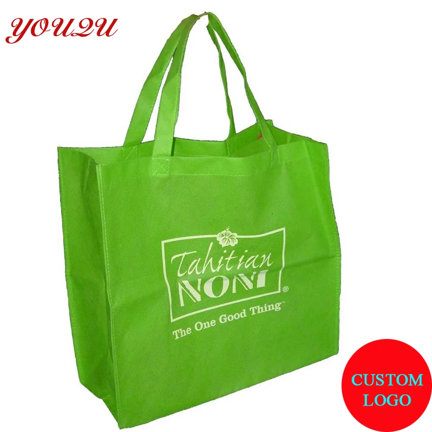 

YOUQU 4 sides silkimprint reusable shopping bag wine tote bag