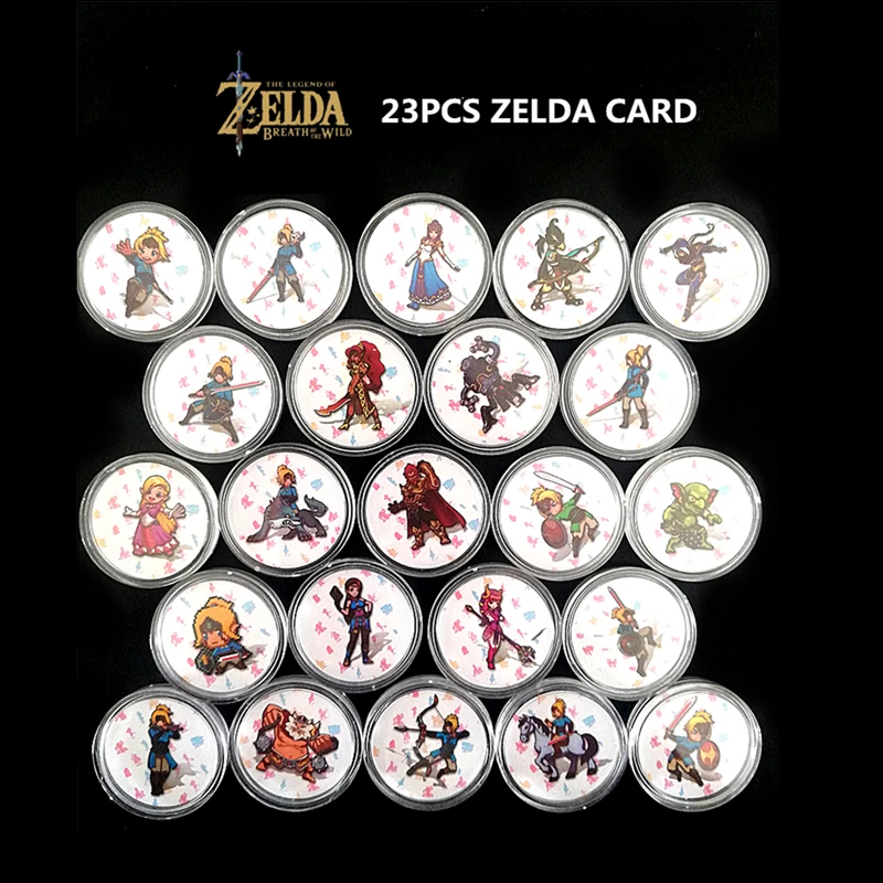 23 шт. Zelda коллекция NFC карты Amiibo 4 герои 20 сердца волк NTAG215 тег новые данные от Tagmo NS Кирби Марио Splatoon 2 - Цвет: D-Zelda Coin -23Pcs