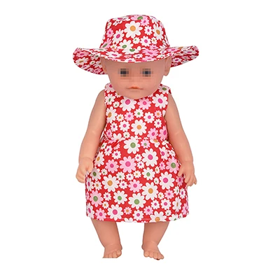 Кукла Talk Doll платье подходит для американских 18 дюймовых девочек Кукла Одежда для 43 см детская Кукла Reborn Одежда для младенцев комплект платье+ шапка - Цвет: 11