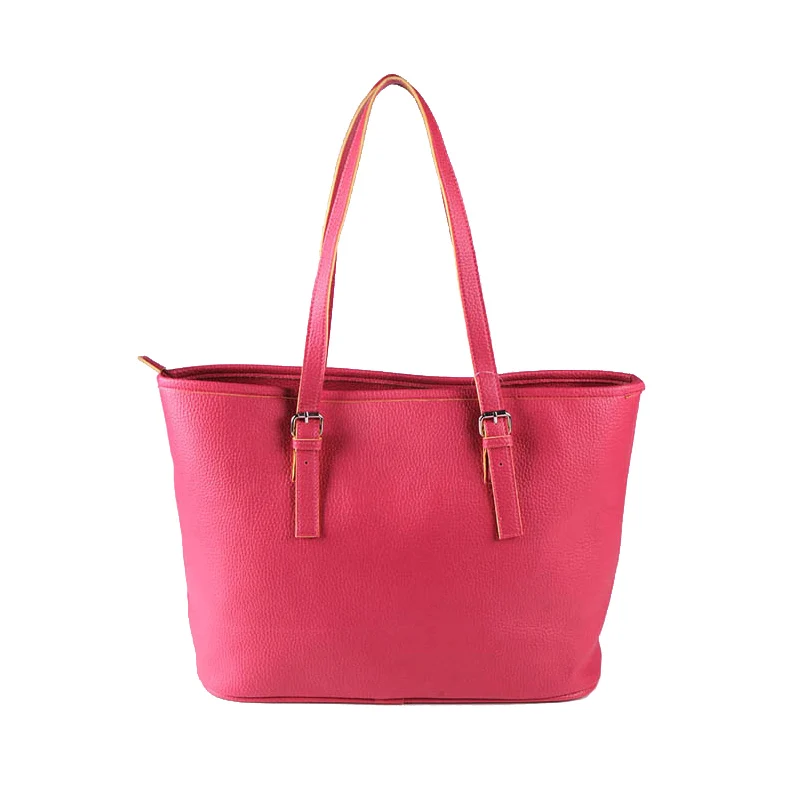 Women simple handbag Big volume tote bags Red shoulder bag High Quality