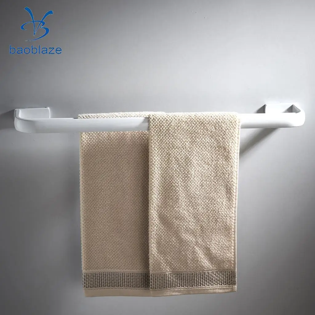 Wall Mounted Double Bar Towel Rack Holder Hanger Bathroom Wall Towel Bar Shelf, Space Saving