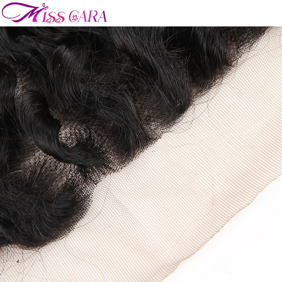 1 Piece/ Lot Deep Wave Brazilian Hair Lace Frontal Miss Cara Remy Human Hair 13X4 Hand-Tied Ear To Ear Closure 120% Density