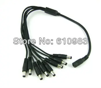 

(5 pieces/lot) DC male Plug to female power Jack 1 in 8 connectors Splitter Cable for cctv camera