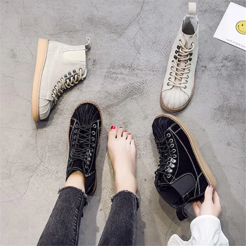 Hiver Casual Femme Mujer En Cuir Chaussures Martin Noir De Femmes Zapatos khaki Bottes Mode Cheville Véritable 2IEHYbWeD9