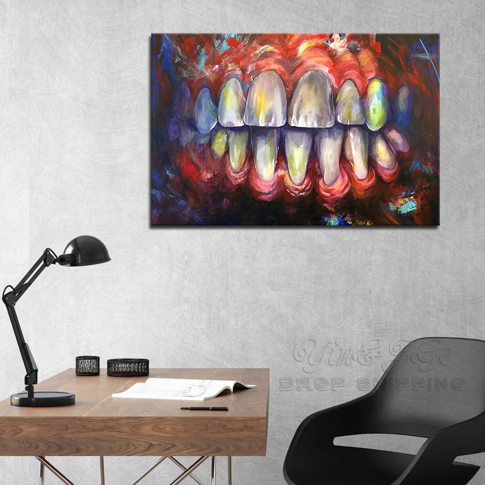 Украшение дома Холст Живопись HD принты 1 шт. абстрактные зубы стены Искусство модульные картины гостиная рамки художественный плакат