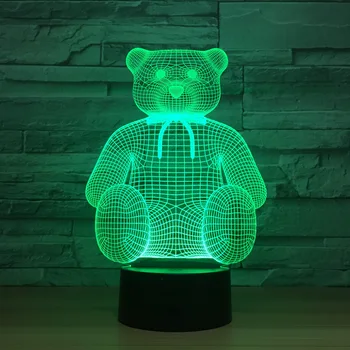 

Bear 7 color touch creative LED vision lamp 3d night light 1240