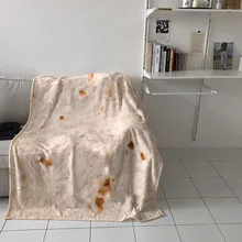 Одеяло Tortilla из мягкого кораллового флиса с воздушной композицией, комфортное весенне-осеннее прямоугольное одеяло с 3D принтом для пиццы