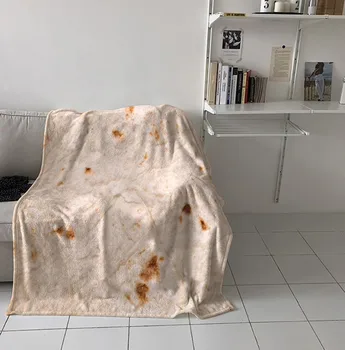 

Tortilla Soft Coral Fleece Air Comdition Blanket Pancake Pizza 3D Printed Comfortable Spring Autumn Rectangle Tortilla Blanket