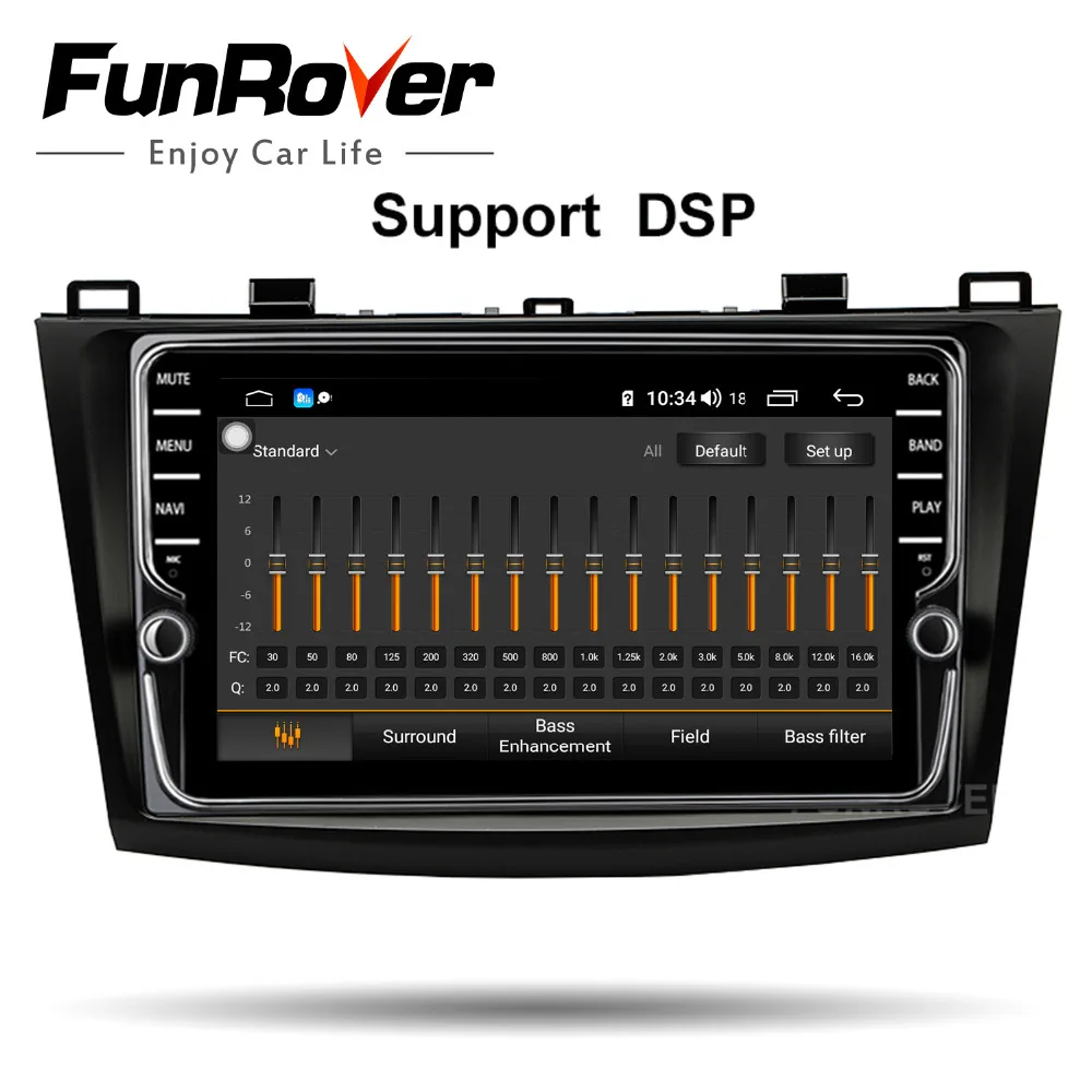 Perfect Funrover android 9.0 2 din car dvd multimedia player For Mazda 3 Axela 2009-2012 radio gps navigation stereo system DSP 64GB RDS 1